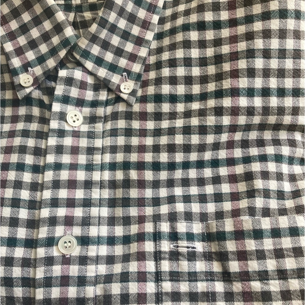 💫Bretches Vintage 80s Men’s Plaid Shirt Long Sleeve Single Needle Tailoring - Picture 4 of 8